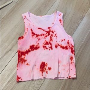 cute red tie dye crop top